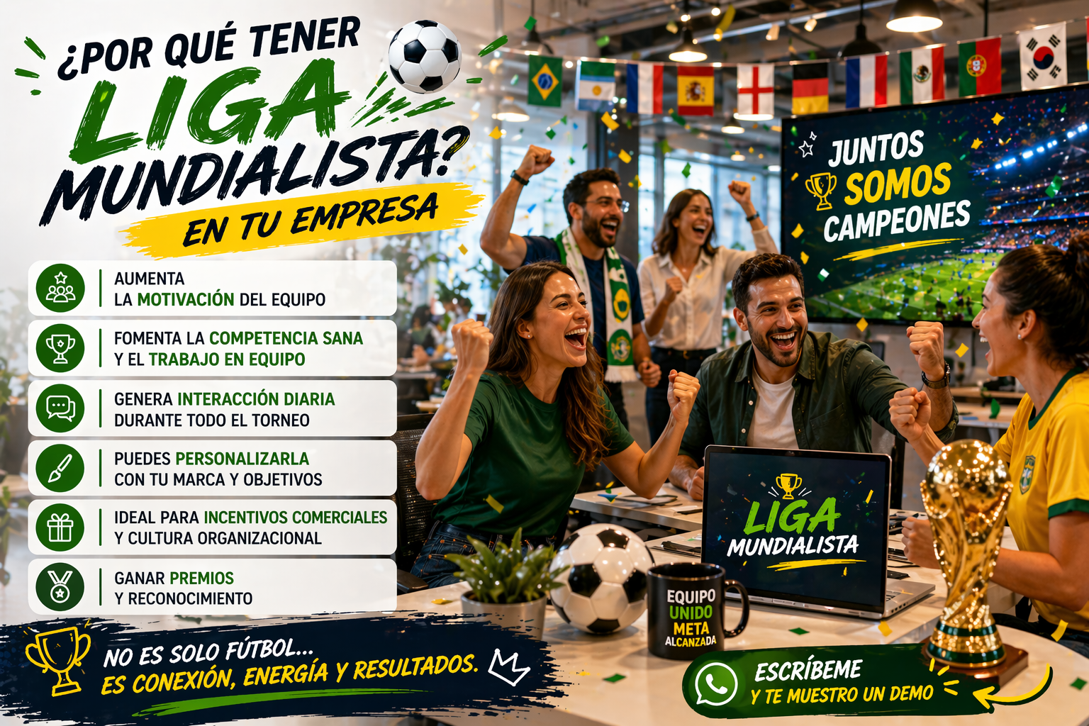 Beneficios de tener Liga Mundialista en tu empresa